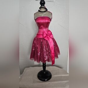Hobby Lobby Mannequin Dress Form Stand Pink Black sequins dress
